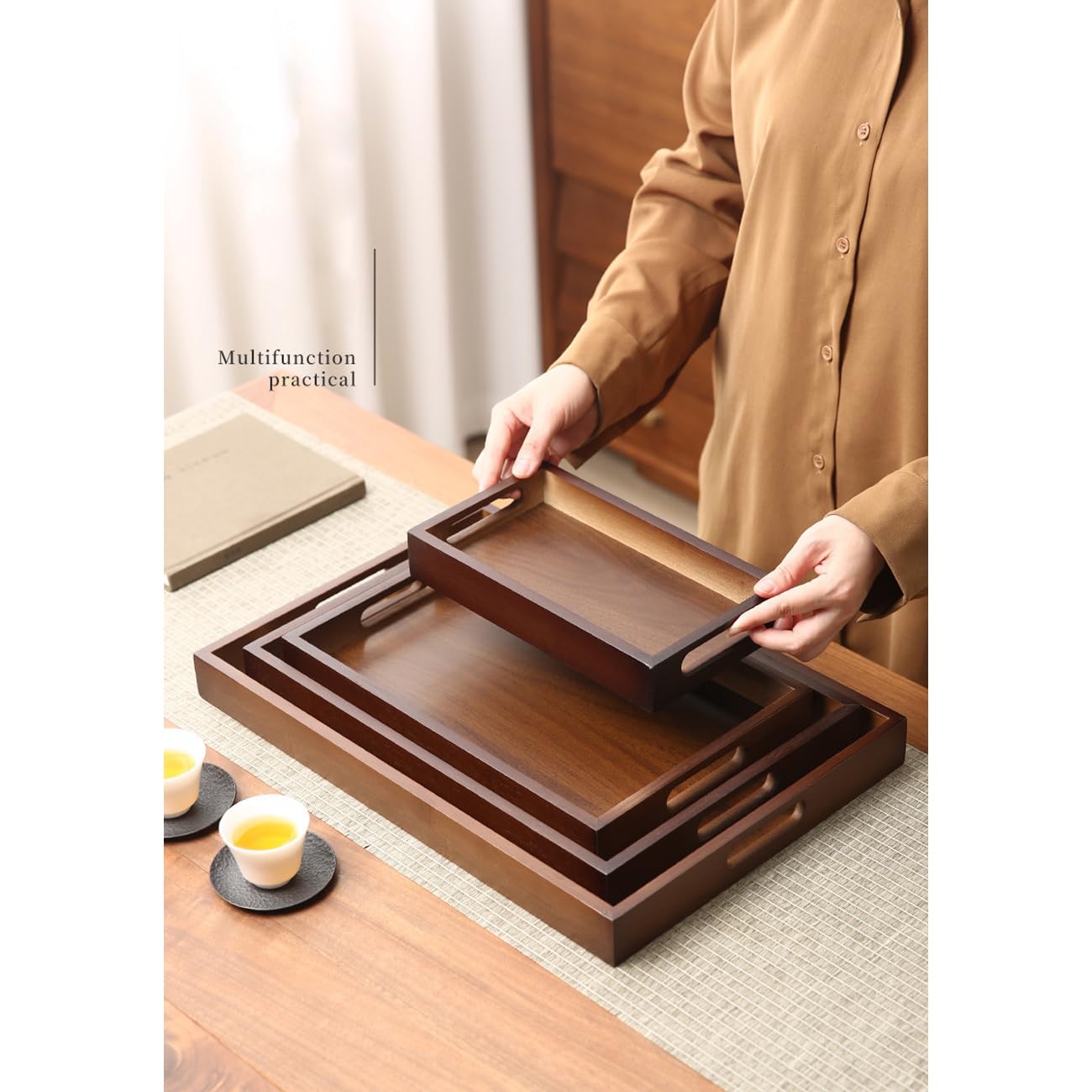 Amazon｜Bltokey トレー トレイ お盆 木製トレー 天然木製 木製 持ち